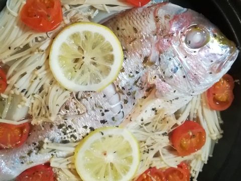 タジン鍋で　連子鯛の簡単蒸し